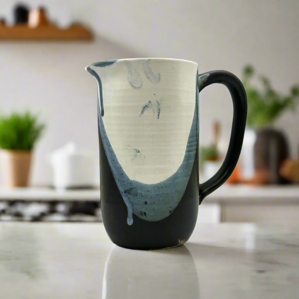 Ceramic Water Pitcher | Onyx Wave - Greenbriar Market + Refillery
