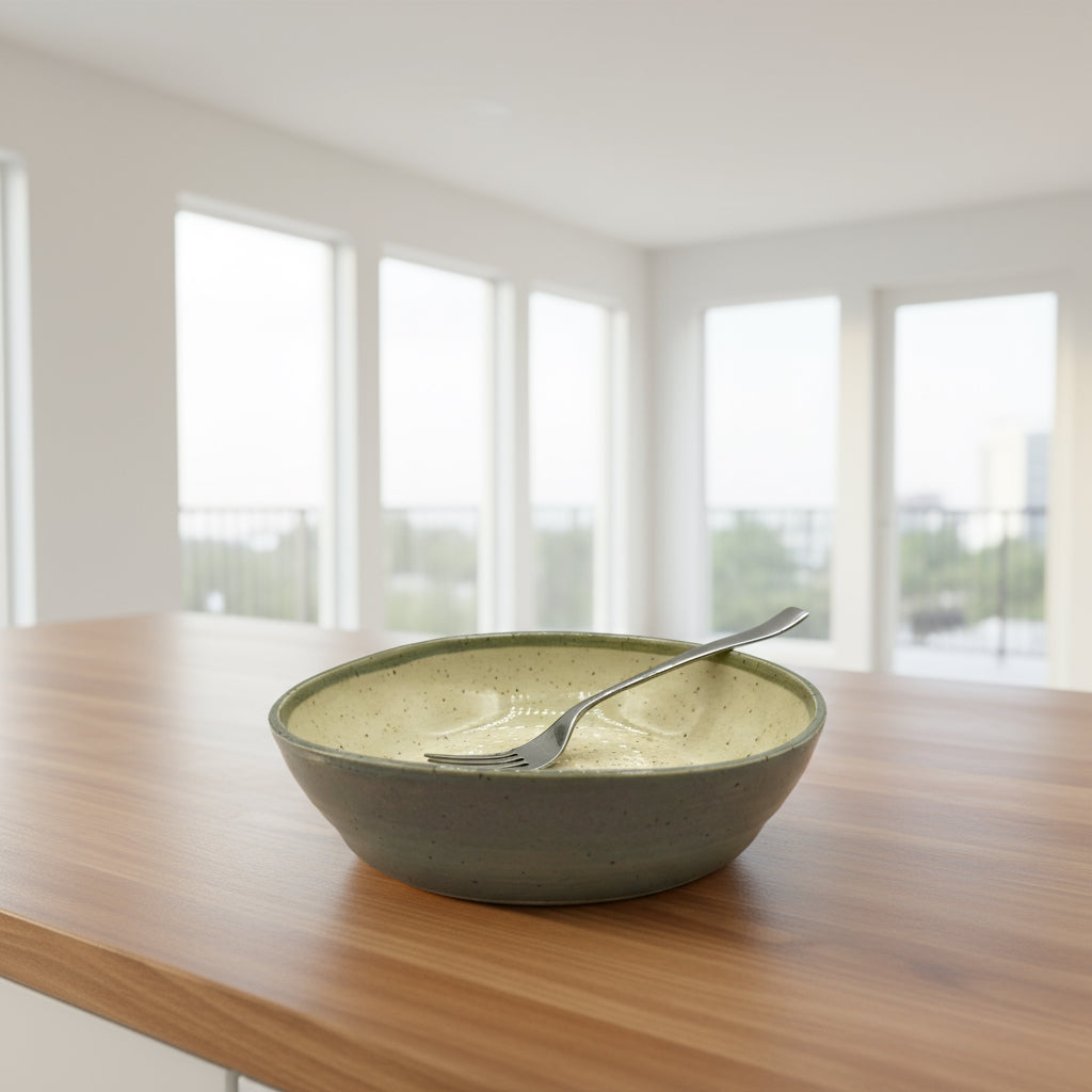 The Soft Sage Series | Ceramic Bowl-Plate - Greenbriar Market + Refillery