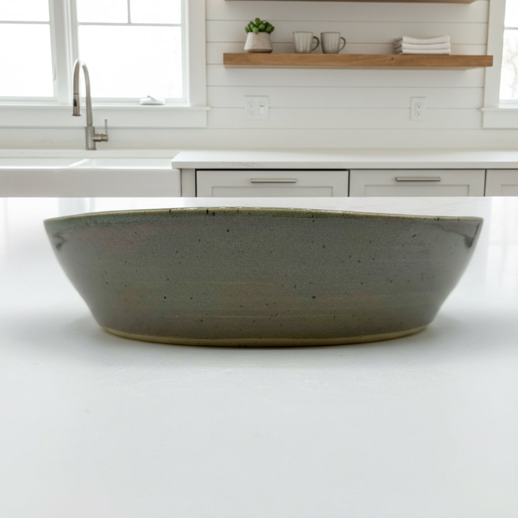 The Soft Sage Series | Ceramic Bowl-Plate - Greenbriar Market + Refillery