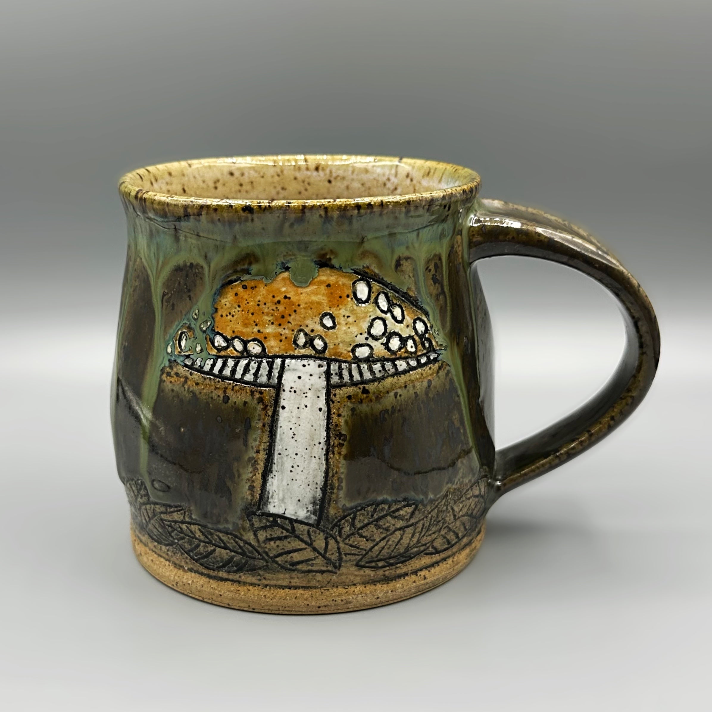 Carved Ceramic Mug | Mushroom