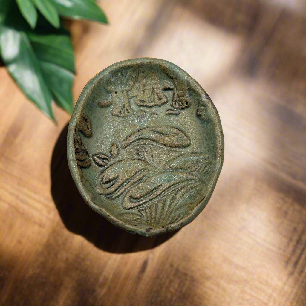 Seto Pottery Fungi Forager Ceramic Trinket Tray