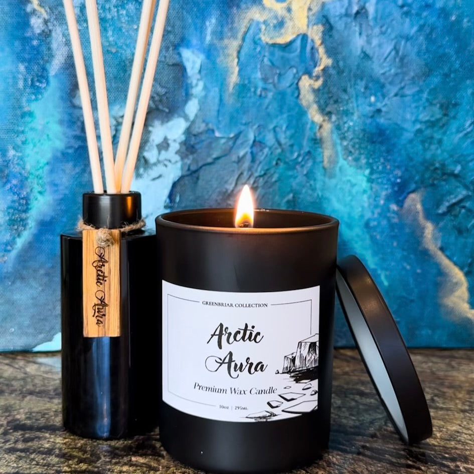 Ornata Arctic Aura Candle + Bamboo Reed Diffuser