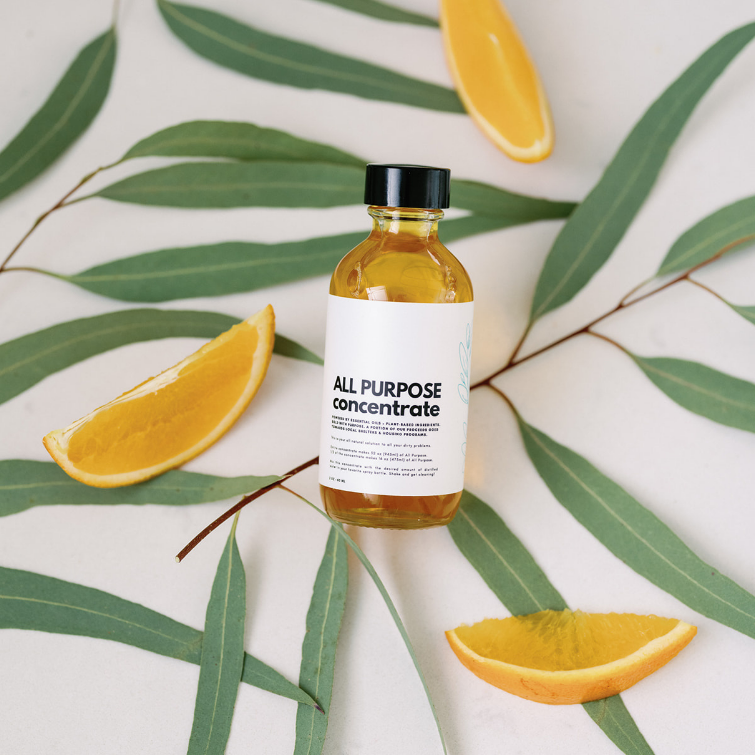 All Purpose Concentrate bottle with eucalyptus and orange slices, Greenbriar Market Calgary