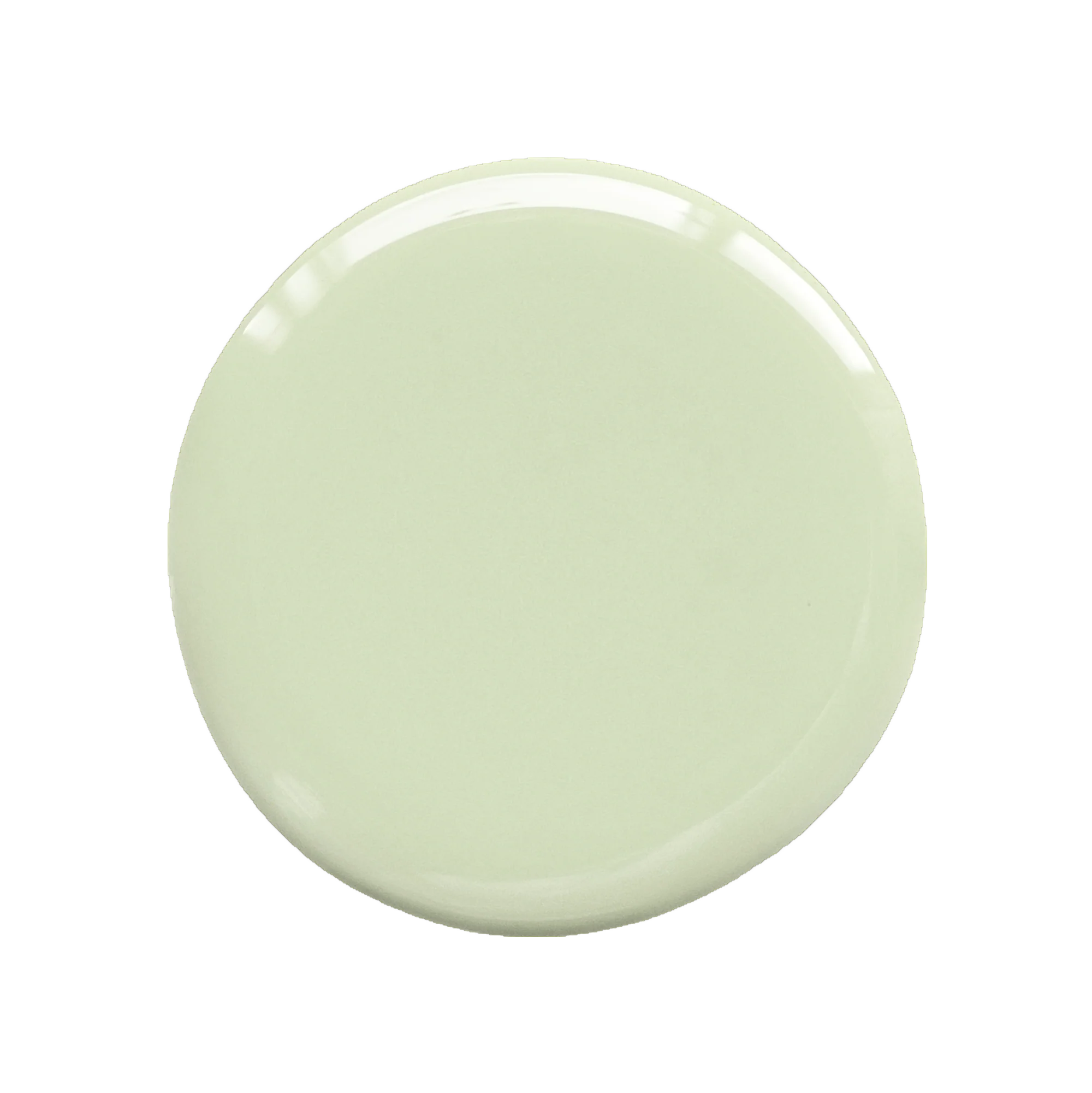 Swatch of BKIND White Lies nail polish in creamy green celadon