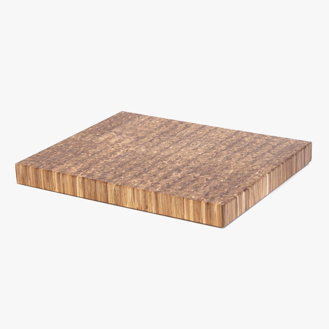 Calgary-made end grain cutting board by ChopValue, shown on white background