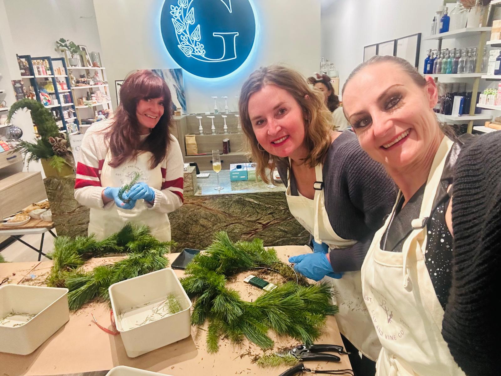 Girls’ Night Out at the Holiday Wreath Workshop