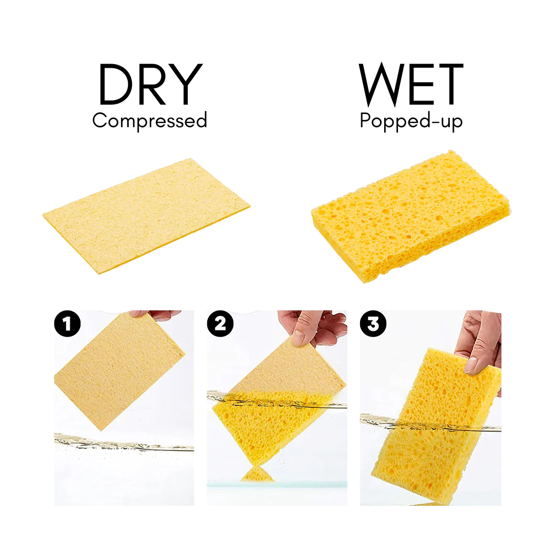 Cellulose Compressed Sponge | 4 Pack