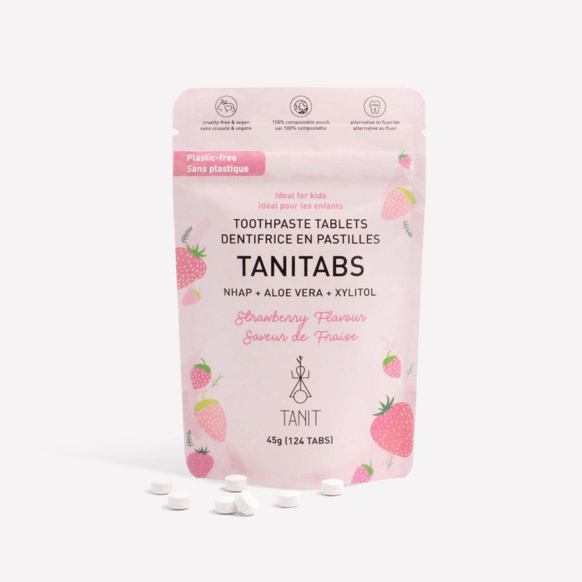 Tanitabs Toothpaste Tabs | Strawberry - Greenbriar Market + Refillery