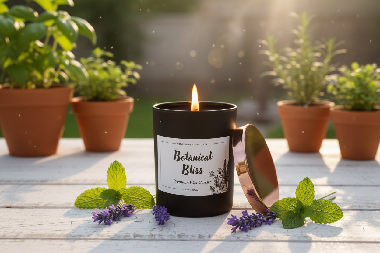 Premium Wax Candle | Botanical Bliss - Greenbriar Market + Refillery