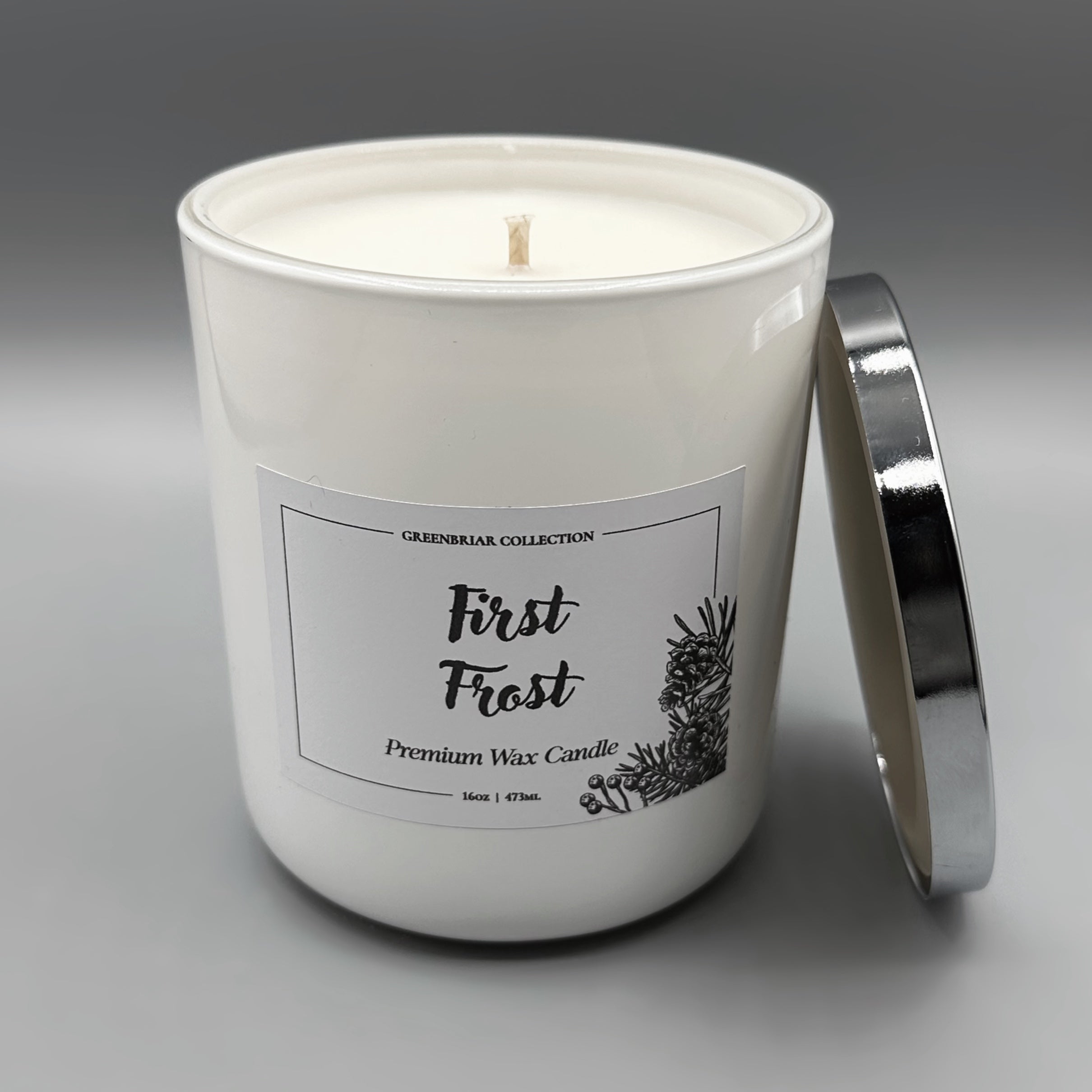Premium Wax Holiday Candle | First Frost