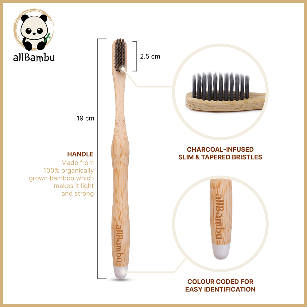 Bamboo Toothbrush | Adult 4 Pack - Greenbriar Market + Refillery