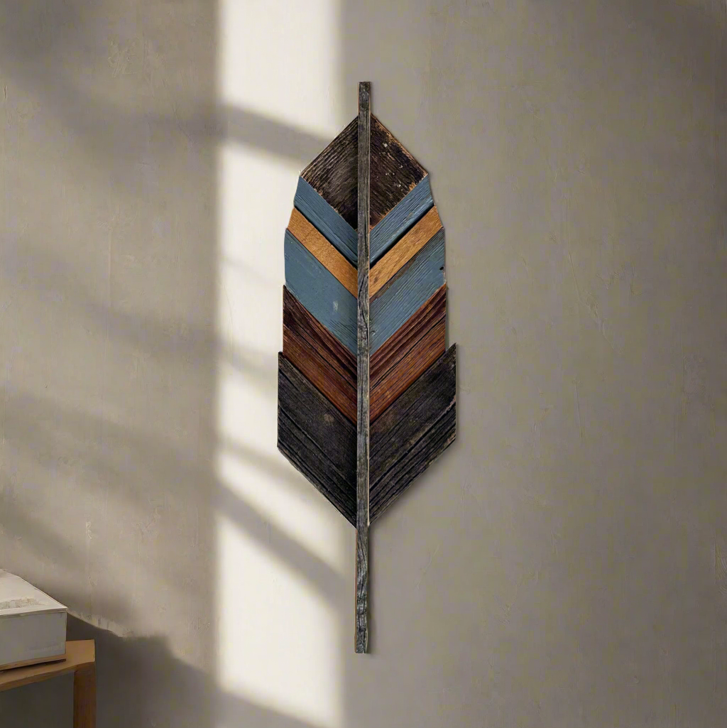 Feather | Wooden Wall Art - Greenbriar Market + Refillery