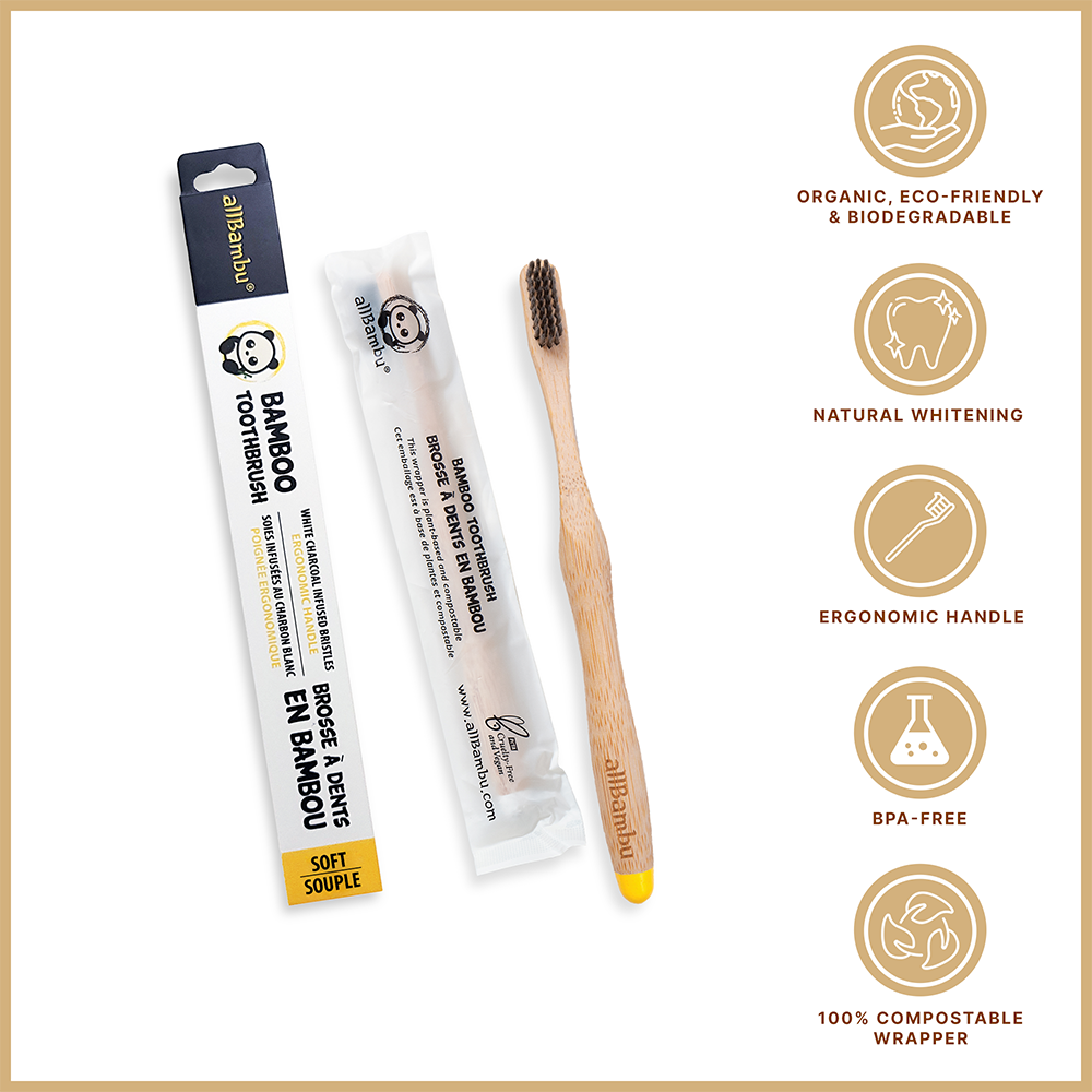 Bamboo Toothbrush | Medium - Greenbriar Market + Refillery