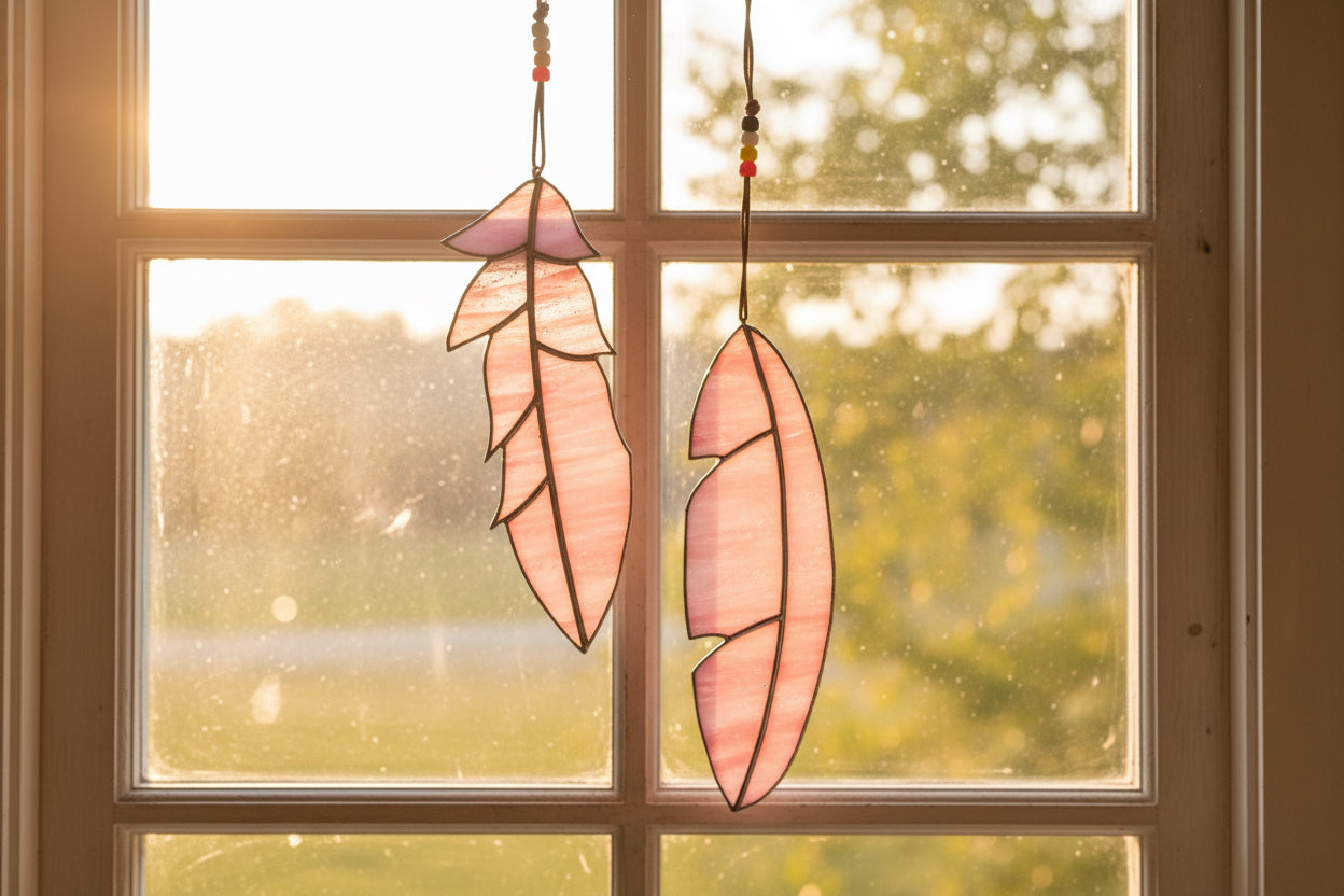 Stained Glass | Large Feather - Greenbriar Market + Refillery
