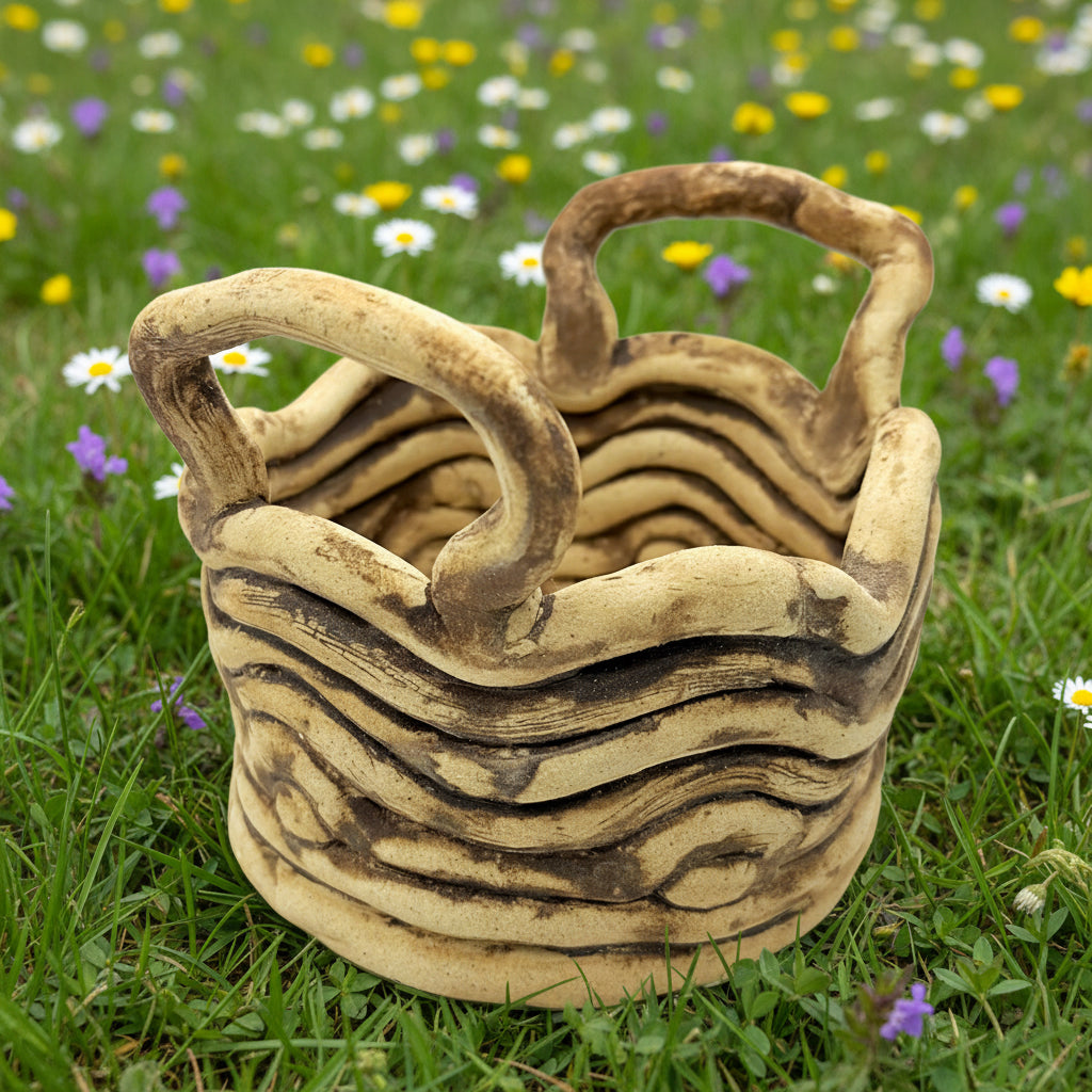 Ceramic Decorative Basket Bowl - Greenbriar Market + Refillery