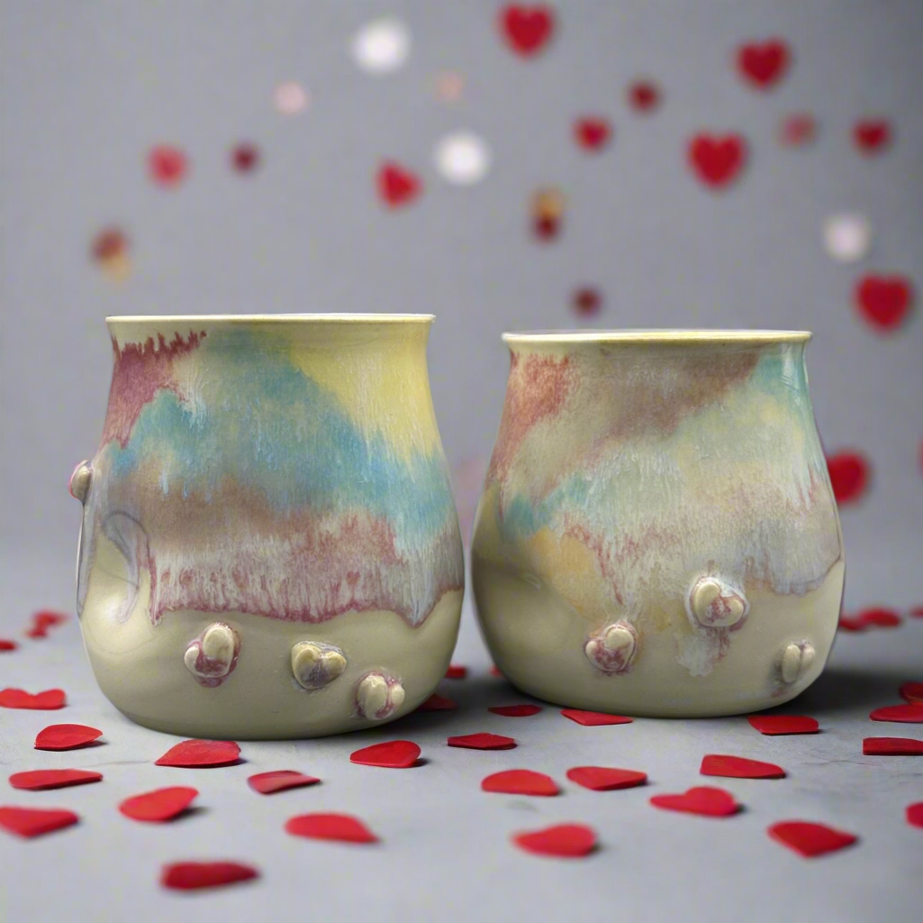 Ceramic Tumbler | Hearts - Greenbriar Market + Refillery