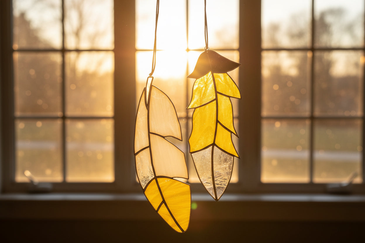 Stained Glass | Large Feather - Greenbriar Market + Refillery
