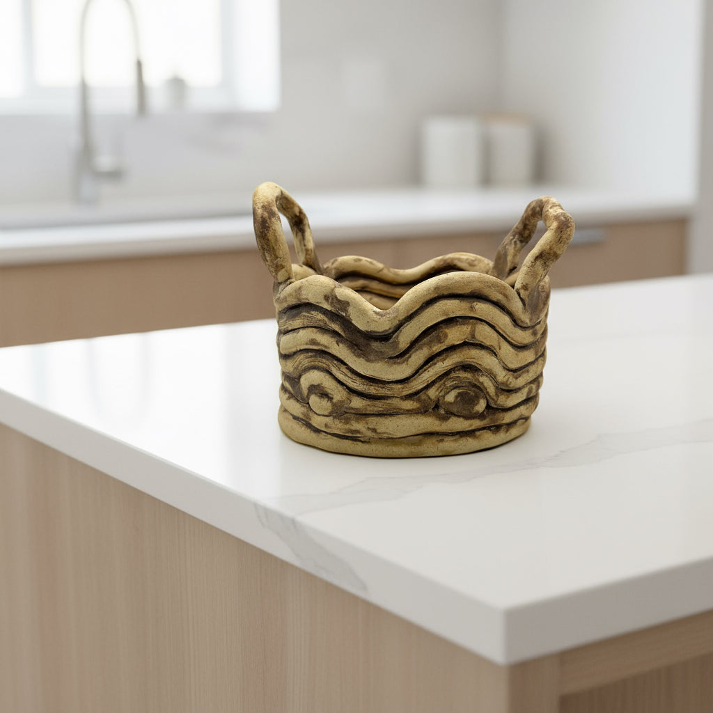 Ceramic Decorative Basket Bowl - Greenbriar Market + Refillery