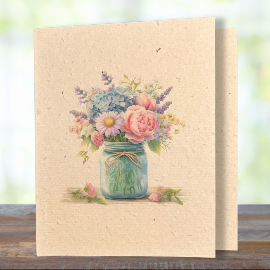 Jar Full of Blooms | Plantable Wild Flower Greeting Card - Greenbriar Market + Refillery