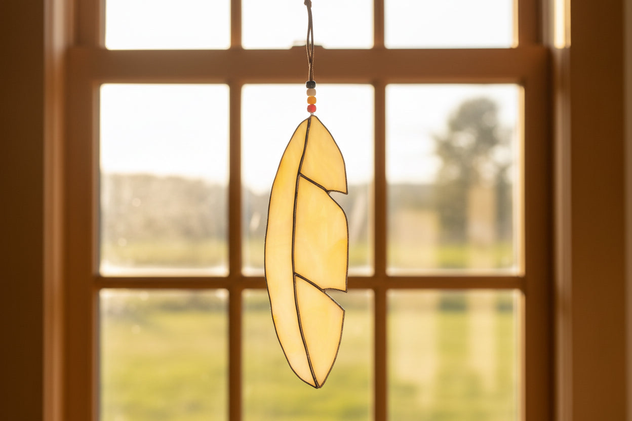 Stained Glass | Large Feather - Greenbriar Market + Refillery