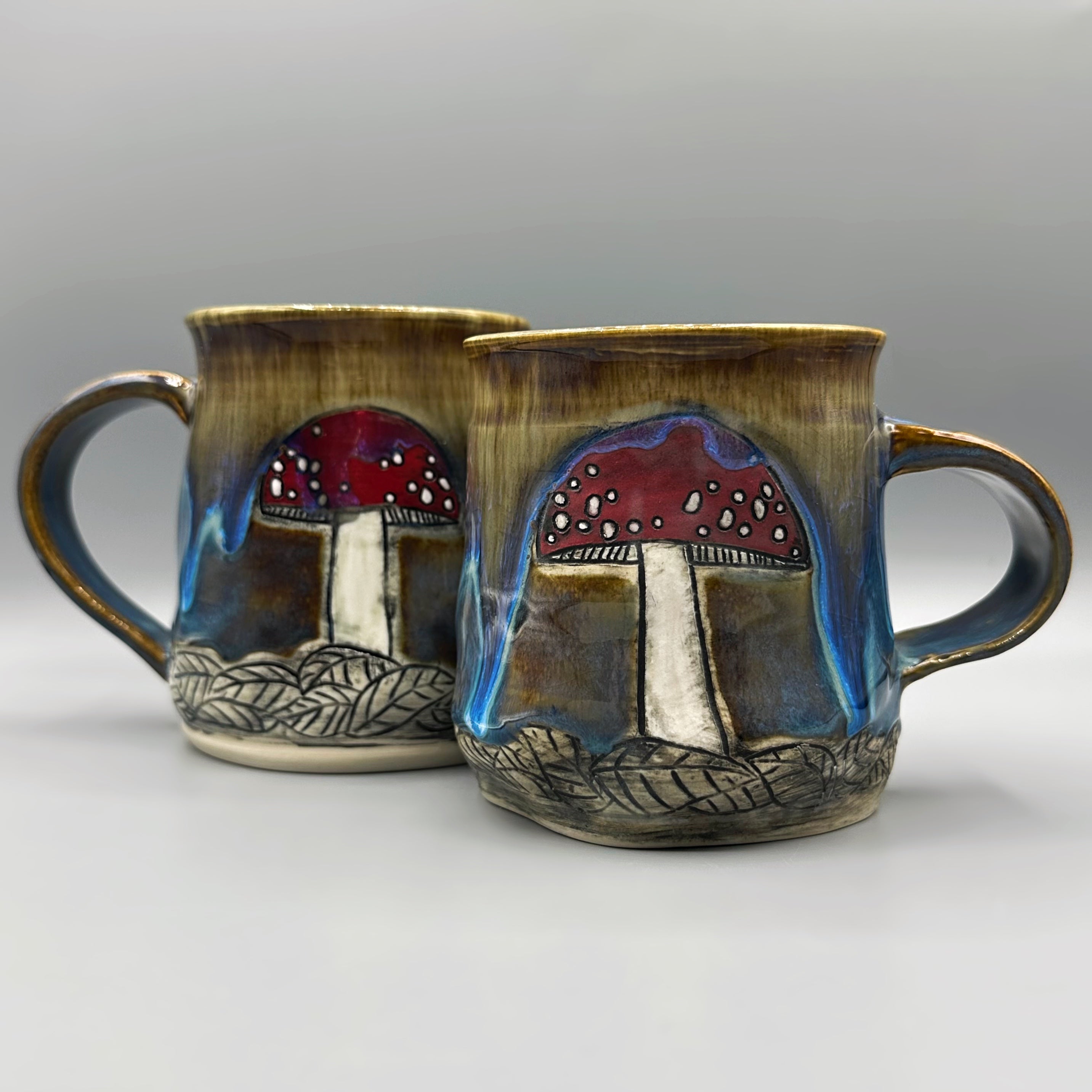 Carved Ceramic Mug | Mushroom