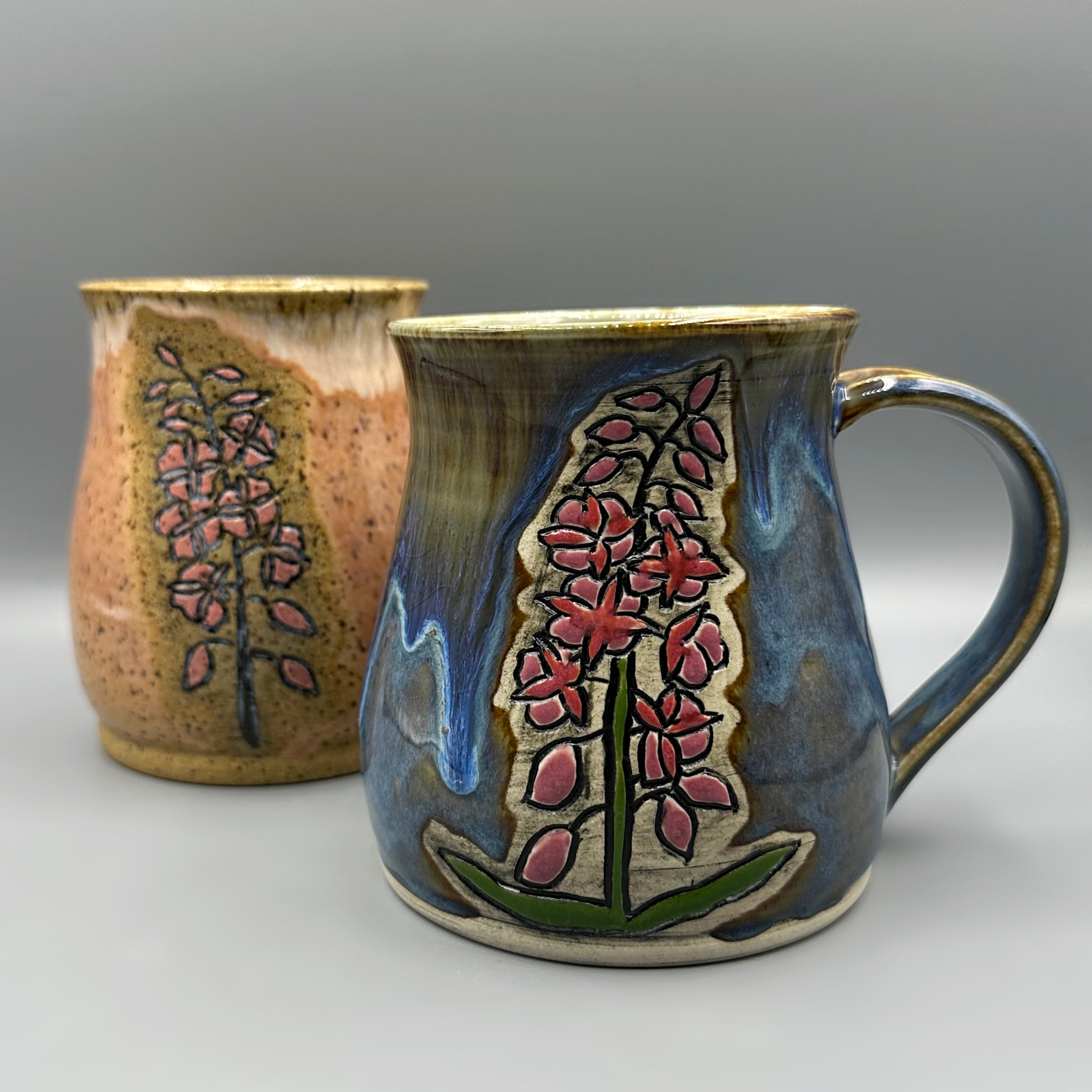 Carved Ceramic Mug | Fireweed