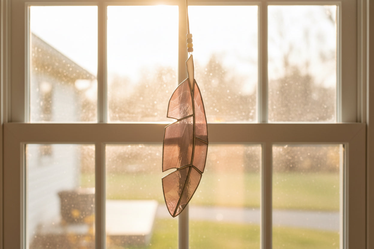Stained Glass | Large Feather - Greenbriar Market + Refillery
