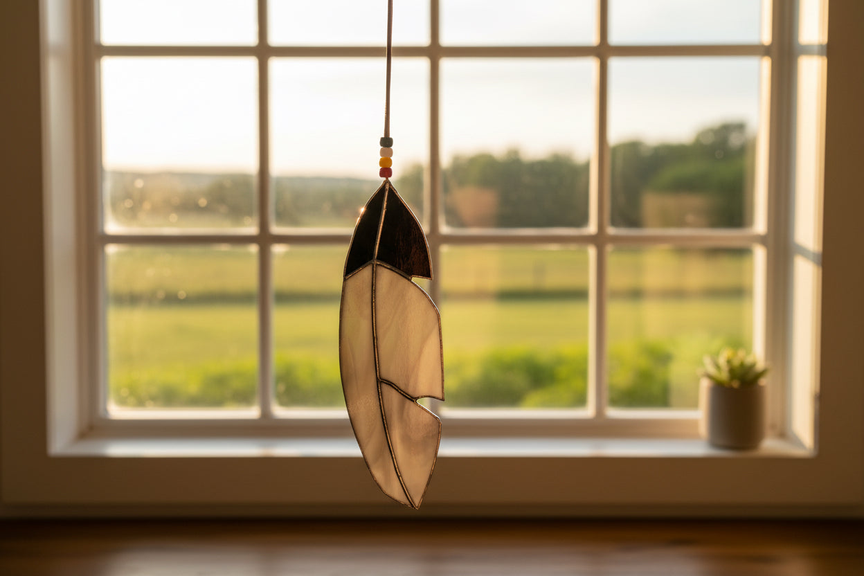 Stained Glass | Large Feather - Greenbriar Market + Refillery