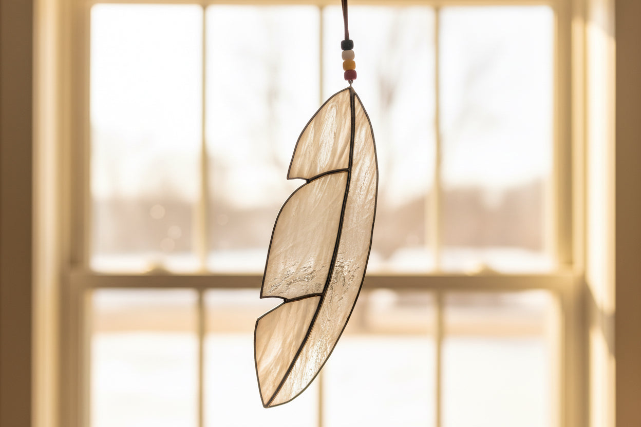 Stained Glass | Large Feather - Greenbriar Market + Refillery