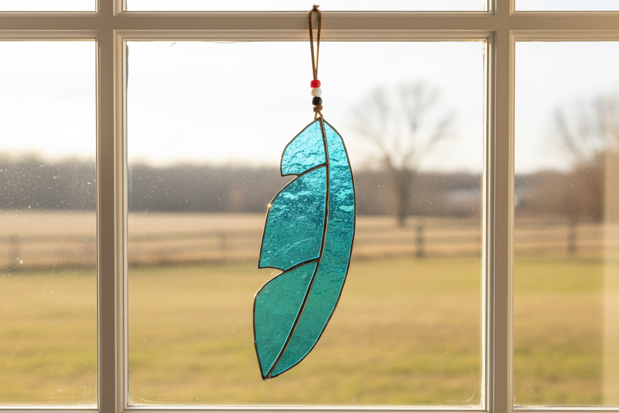 Stained Glass | Large Feather - Greenbriar Market + Refillery