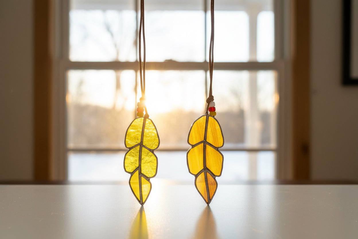 Stained Glass | Small Feather - Greenbriar Market + Refillery