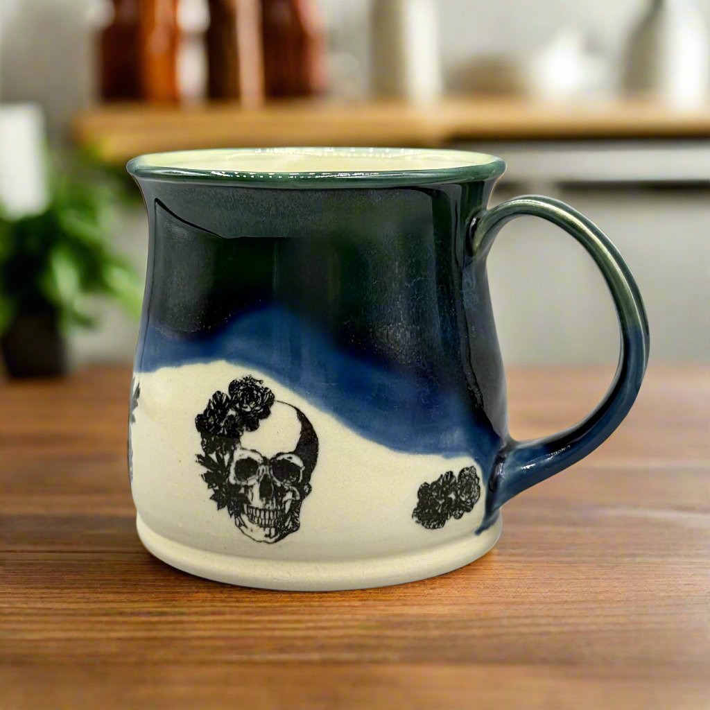 Ceramic Mug | Large | Skulls & Flowers