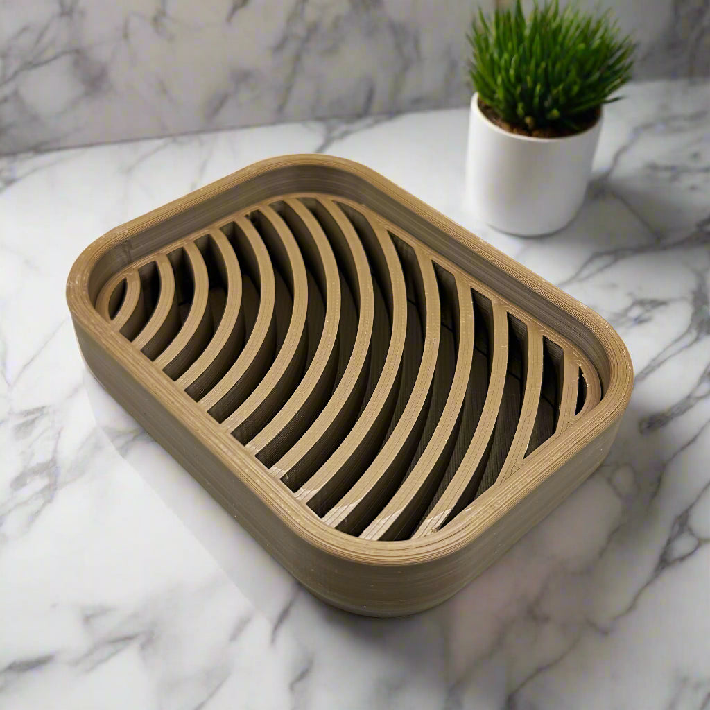 The Rogerie Rectangular Soap Dish Autumn Oak