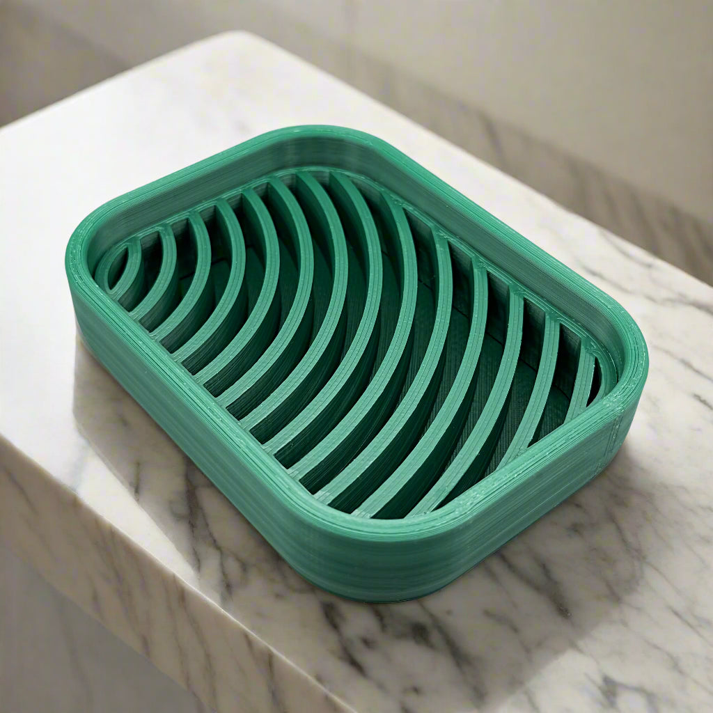 The Rogerie Rectangular Soap Dish Evergreen