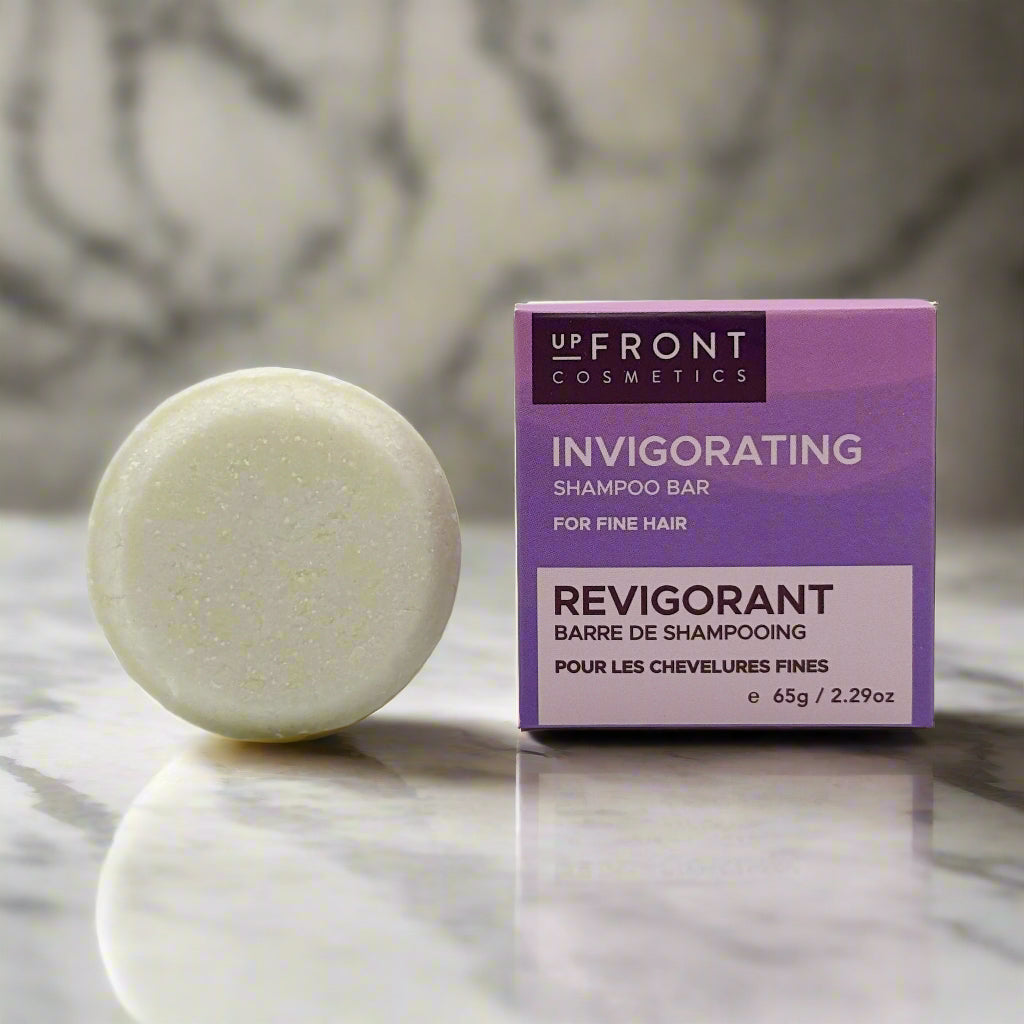 Upfront Cosmetics Shampoo Bar, Invigorating, sold at Greenbriar Market Calgary