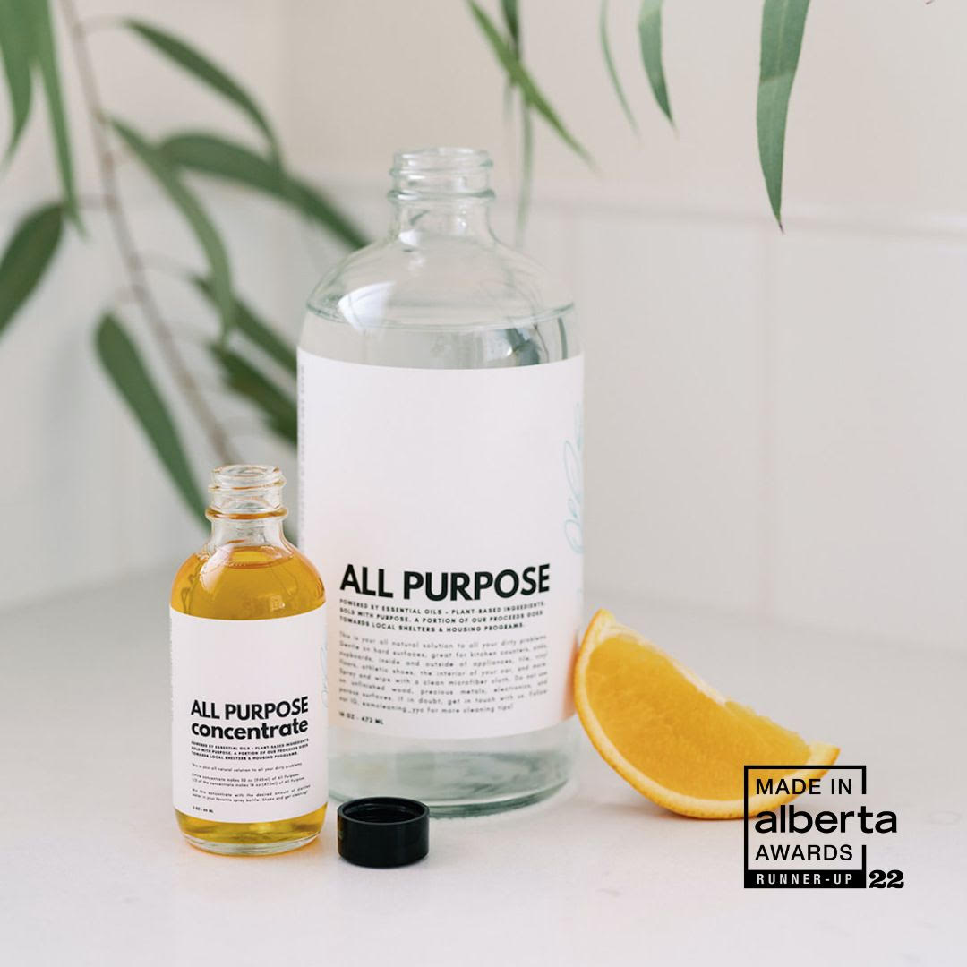 All Purpose Concentrate bottles with Made in Alberta Awards badge