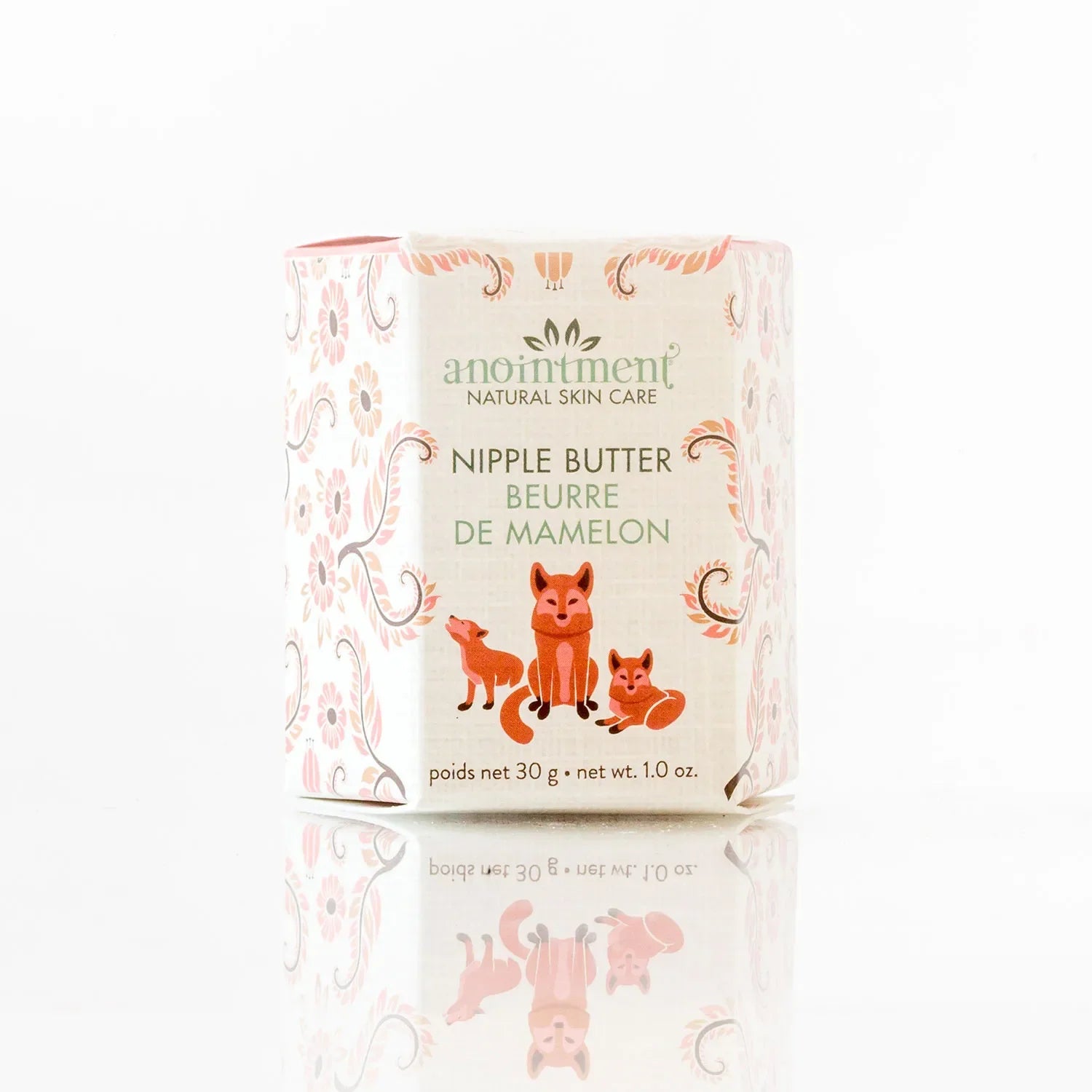 Anointment nipple butter in glass jar, a gentle plant-based formula designed for postpartum and breastfeeding care