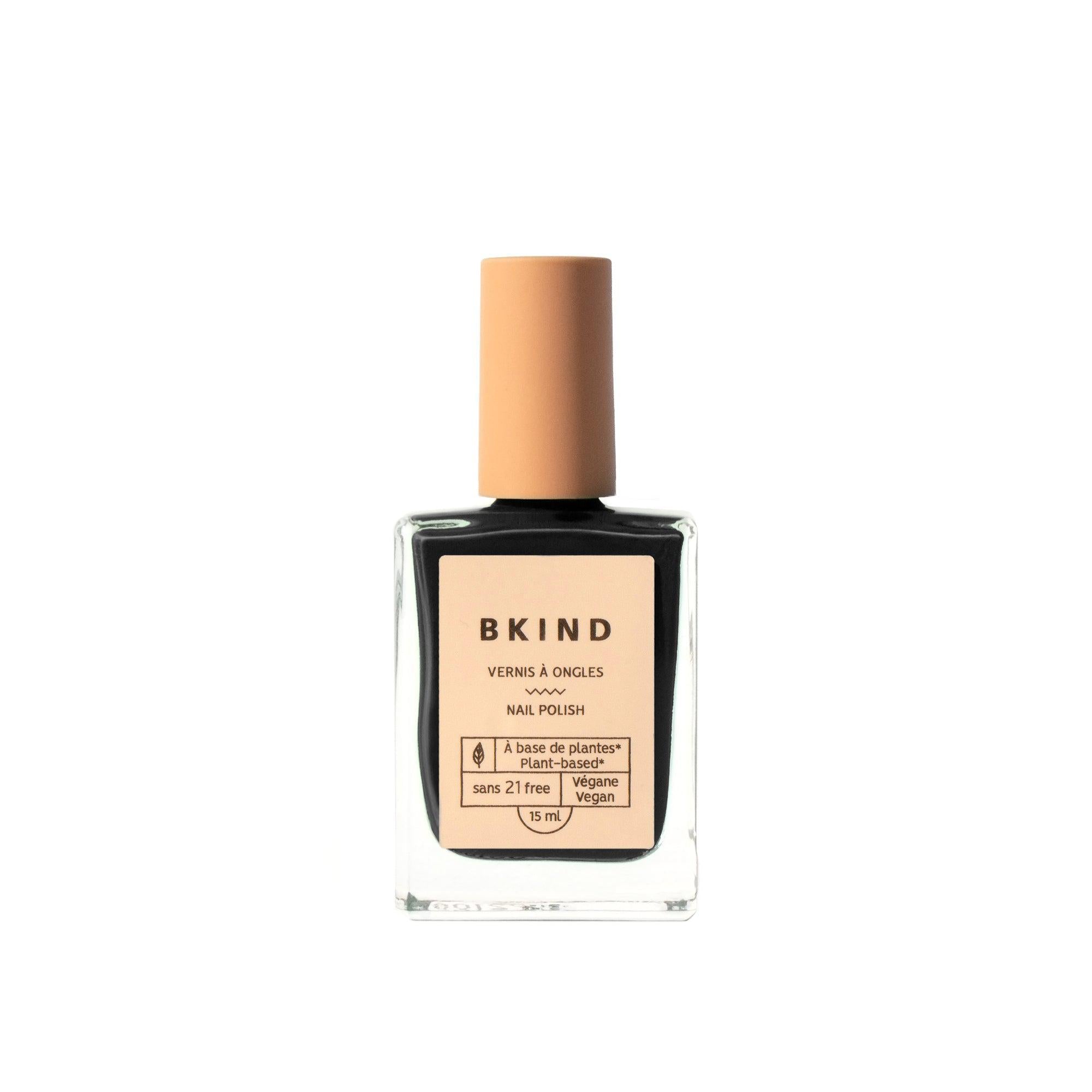 BKIND Black Heart non-toxic nail polish bottle in Calgary – vegan, plant-based black nail colour