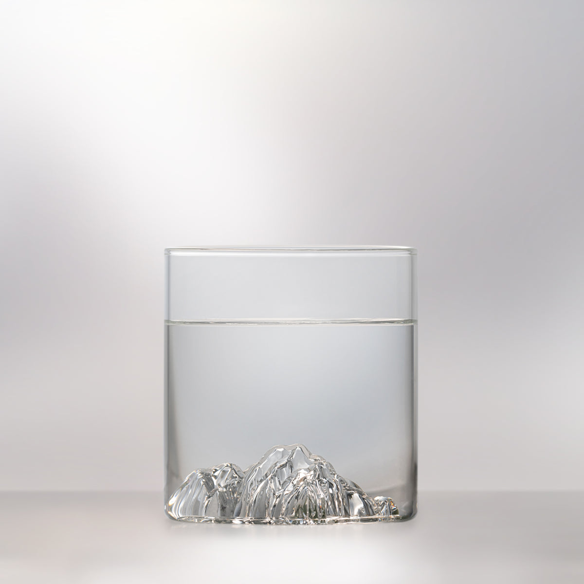 MTNPK Lake Minnewanka tumbler glass with 3D mountain detail, sold at Greenbriar Market Calgary