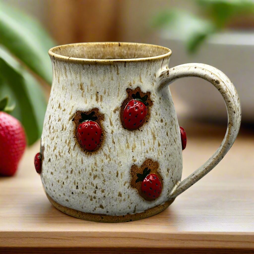 Ceramic Mug | Strawberries - Greenbriar Market + Refillery